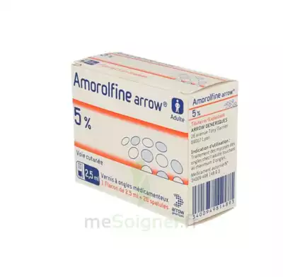 Amorolfine Arrow 5 % V Ongles Médicamenteux 1fl/2,5ml+20spat à LIEUSAINT