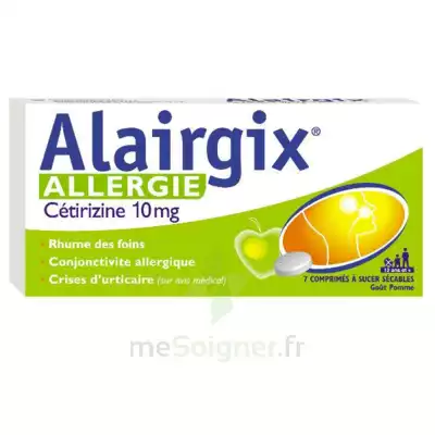 Alairgix Allergie Cetirizine 10 Mg Comprimés à Sucer Séc Plq/7 à LIEUSAINT